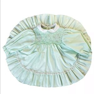 Vintage Polly Flinders Spring Circle Dress Hand Smocked Size 12 mo